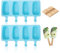 AIXMEET Eisformen Silikon, EIS am Stiel Bereiter, Cakesicles silikonform, Für selbstgemachte Eislutscher, Kuchen, Schokoriegel mit 100 Eisstiele Holz (2 Sets Blau)