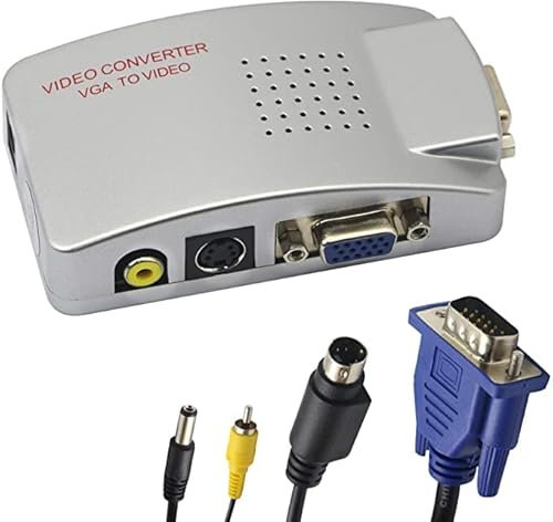 Convertitore Adattatore Video da Vga A Av, RCA,s-Video per Monitor, Pc, Proiettori, Computer PC Notebook DVR