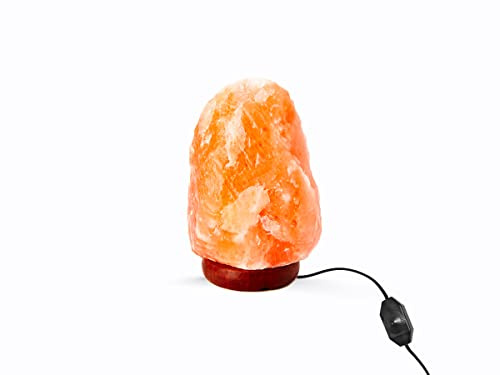 I-TOTAL® - Naturlig Himalayan saltlampa, handgjord med naturlig rosa träbas (1–2 kg)