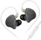 KZ x HBB PR2 13.2mm Planar Driver In Ear Monitor, HiFi IEM Earphones with N52 Magnet Array, Nanoscale Diaphragm, Detachable 0.75mm 2 Pin Silver-plated OFC Cable for Gaming (Black, With Mic)