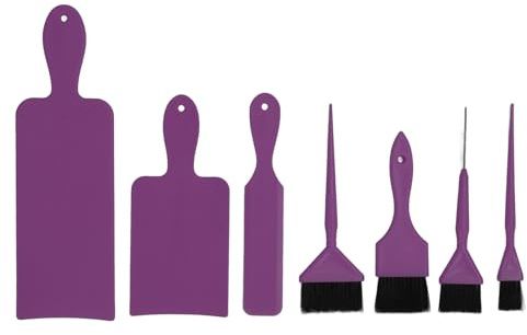 LUCKDANO 7pcs Hair Dye Tool Set Balayage Board Coloring Brushes for Salon Multifunctional Professional Highlighting Board and Brush Kit for Hair Coloring Dyeing ()
