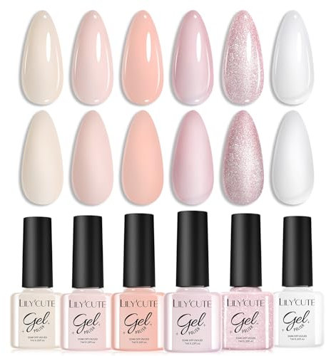 Lily Cute Gel Nagellack Milchig-weiß, Nagellack UV Farbgel Starter Set für Nagelstudio mit Geschenkbox Maniküre Set
