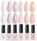 LILY'CUTE 6 Couleurs Vernis Semi Permanent Transparent, White Pink Vernis à ongles Naturelle Rose Jelly Blanc Laiteux, Vernis Gel Semi-Permanent Soak Off UV LED Manucure 7ML