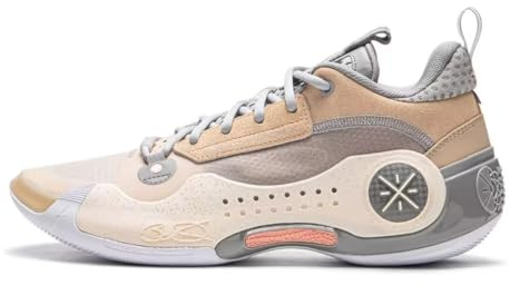 Li-Ning Way of Wade 10 Origin Men Basketball Shoes Lining Anti-Slip Professional Shock Absorption Sneakers Sports Shoes Light Brown Grey US 9/ UK 8