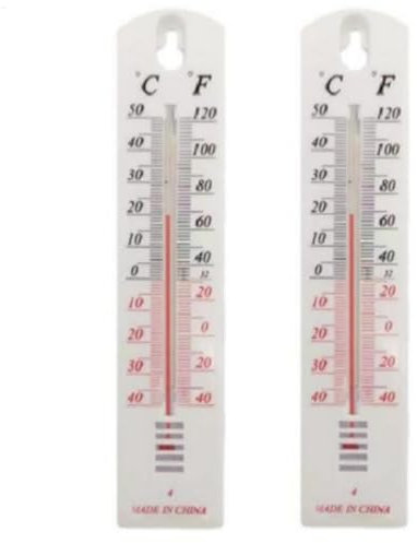 2X Analoges Innen-Außen-Thermometer, Analoges Innenthermometer, Hohe Genauigkeit Raumtemperatur Innen - Gartenwand-Temperaturmesser | Leicht Ablesbare Temperaturanzeige 19,5 X 4 Cm