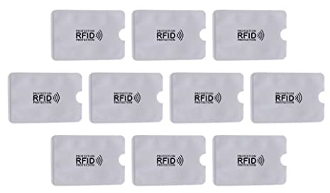 Custodia di blocco RFID Antifurto Porta carte d'identità impermeabile Custodia per carte di credito in plastica 10 pezzi Porta carte d'identità Protezione per carte di credito Maniche di protezione da