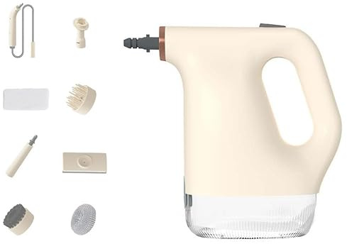 Limpiador de Vapor Portátil 105°C, 3,0 Bar, para Cocina, Aire Acondicionado, Campana Extractora, Asientos de Coche, Ropa, Sofá, 1200W, 5 Cepillos, Depósito de 450ml
