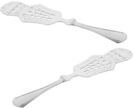 Hemobllo 2pcs Stainless Steel Absinthe Spoon Vintage Hollow Out Dripper Stylish Barware for Cocktail Preparation Versatile Household Bartending Accessory