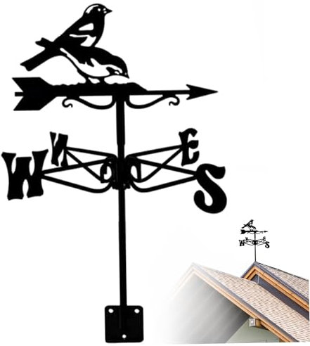 Banziaju Palette de Vent, Palette météo, indicateurs de Direction du Vent en Fer à Deux Oiseaux, austs météorologiques Vintage décoratifs pour Le Paddock Toit Ferme Jardin extérieur