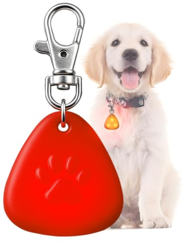 QUELIEN LED Dog Collar Light, Clip-On Dog Safety Light for Night Walking, High Visibility Light Up Dog Collar Accessory for Summer Camping & Hiking, Lightweight for All Pets, Red