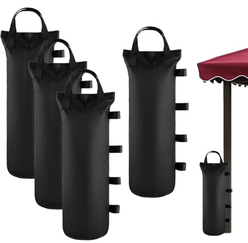 BOPEUY Pesos para Carpas Bolsa de Arena, 4 Piezas Pesos para Rellenar, Oxford 600D Bolsas de Peso Rellenables, para Tiendas de Campaña, Cenadores y Sombrillas, para Acampadas, Playa y Jardín