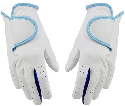 YUSUZH 1 par golfhandskar för barn, pojkar och flickor, tyg för vänster/höger hand golfare för vänster/höger hand (blå, storlek 15)