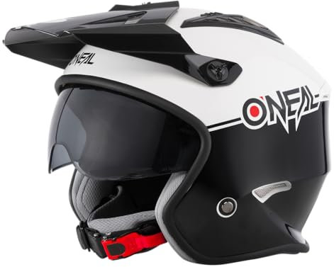 O'NEAL | Motorradhelm | Enduro Adventure Street |ABS-Schale, integrierte Sonnenblende | Volt Helmet Cleft | Erwachsene | Schwarz Weiß | Größe XS