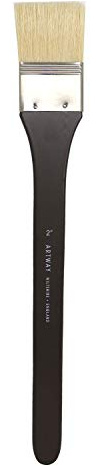 Artway 2 Flat Paint Brush - Long Handle - Hog Hair