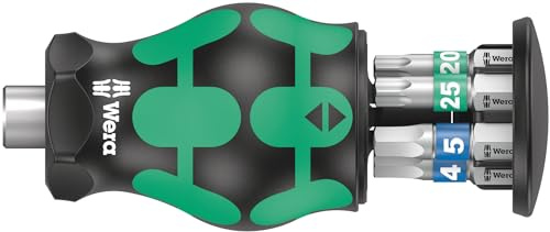 Wera 05008875001 Kraftform Kompakt Stubby 3 Schraubendreher mit Bit Magazin, 6-teilig