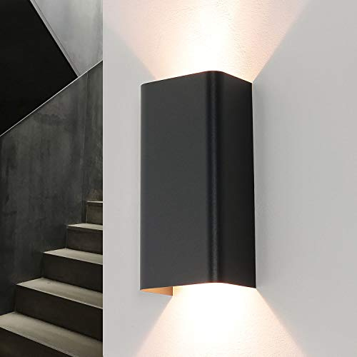 Licht-Erlebnisse Lampada da parete interna Bergen rettangolare antracite in metallo Up&Down doppio fascio di luce stile moderno minimalista 2xGU10 per salotto