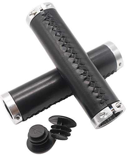 BBxunsless Impugnature per manubrio bicicletta 130x22,2mm in PVC antiscivolo con microfibra in pelle ergonomica, cucite a mano, stile casual retrò, a doppia chiusura per manubrio, per MTB e bici da