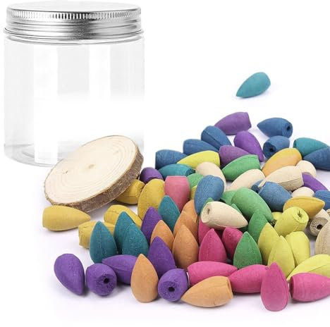 Conos de incienso de reflujo, 50 unidades, aromas naturales hechos a mano, cascada, incienso, rosa, tulipán, jazmín, lavanda, rosa para reflujo, quemador de incienso, soporte natural