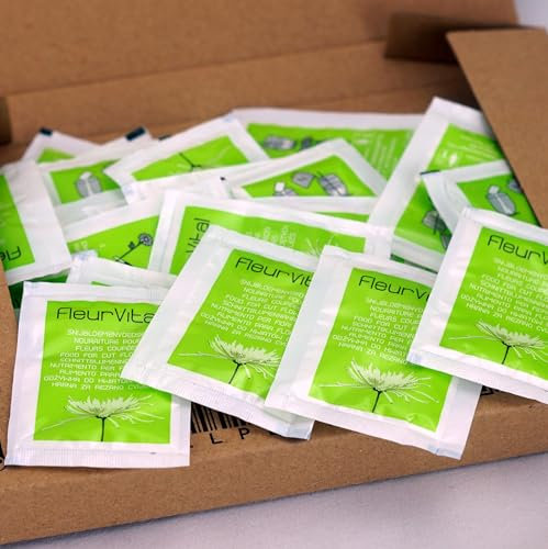 fleur vital Lot de 25 sachets d'engrais pour fleurs coupées de 4 g Chaque sachet fait 0,5 l de nourriture pour fleurs coupées fraîches - Nutrition longue durée pour la flore et les fleurs fraîches