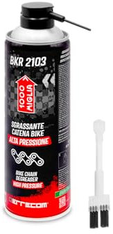 Errecom 1000 Miglia BKR 2103 High Pressure Chain and Cassette Cleaner Spray for Bicycles and Motorcycles + Hard Bristle Brush also usable with direct connection to the aerosol can - 500 ml