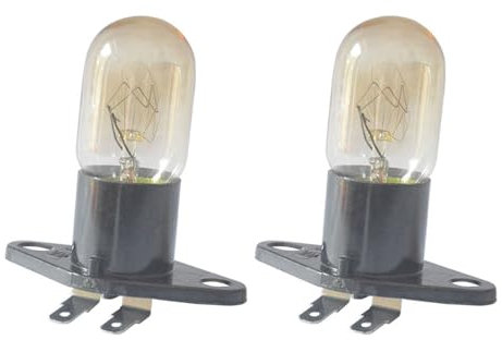Kadagg 2 Pezzi Lampadina di Ricambio 20 W 2 A 250 V Forno a microonde Frigorifero Lampadina con Base Accessori da Cucina Vetro + plastica