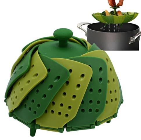 collapsibl-e Steamer Basket, Steaming Basket For Cooking, Vegetable Steamer For Saucepan, Insert Steamer Cookware Food Steamer Basket Small Folding Veg Petal Steamer With Handle Fits Various Size Pot