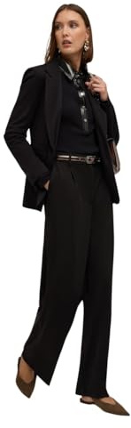 Motivi: Pantaloni Palazzo con Pieghe Nero. 42 Stagione Autunno Inverno 2025