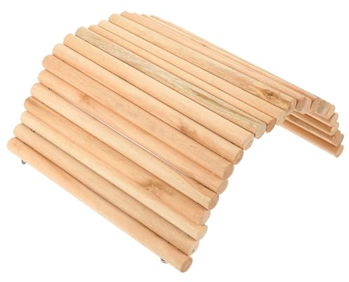 Yardwe Hide Cave Toy Wooden Bridge Hamster Tunnel Pet Accessory Climbing Bridge for Rodents