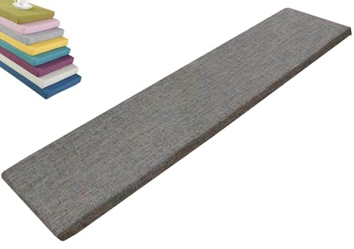 Cuscino per panca Sfoderabile da Giardino Esterno - 5cm Spessore - 1/2/3 Posti Antiscivolo con Cinturini, Rimovibile e Lavabile - Cuscini per Panche da Esterno/Interni, Salotto(grigio chiaro,130x35x5c