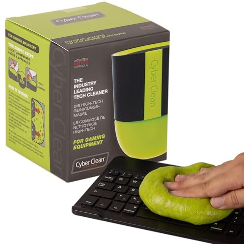 Cyber Clean Massa di pulizia da gioco, 160 g, pulitore per tastiera, rimozione polvere, plastilina per gaming, tastiere, controller, volanti e console