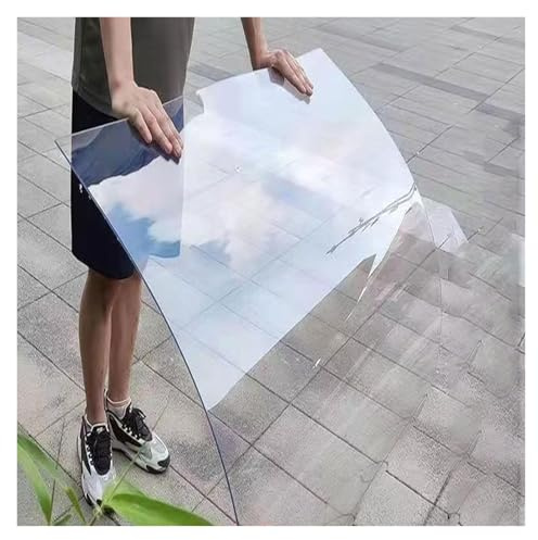 Qulamrdk Placas de Policarbonato Planchas Transparentes Impermeable, Hoja Metacrilato PC Placa Fácil de Doblar y Cortar Para Toldos de Invernadero(0.6x2m/1.97x6.56ft)