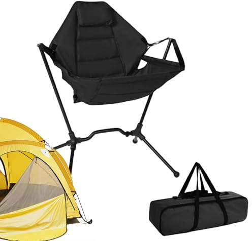Genérico Silla de Camping Plegable, Taburete Oscilante de Aluminio Plegable y Ajustable, Silla de Camping, para Jardín Fiesta Playa Picnic y Exteriores