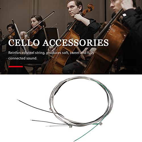TOPINCN Professionell Cellosträngar V80 Ståltråd för Harmoniskt Ljud, 4-pack Musikinstrumenttillbehör