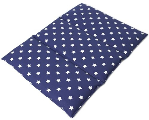 Coussin aux graines de colza - Taille 40x30-3 compartiments - bleu étoilé - Coussin thermique - Coussin aux graines - Compresse froide -