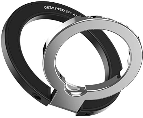 Amayo - Soporte Anillo Magnético Movil para MagSafe, Soporte de Dedo para teléfono móvil, Agarre magnético móvil para iPhone Serie 14 Pro MAX, 13, 12 Accesorios para Magsafe (MagRing III Negro)