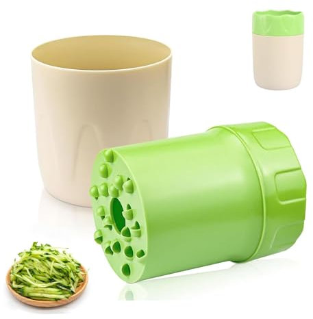 Lunyloer Manueller Rotierender Handreibe Obstreibe Apfelreibe PET, Grüne Weiße Obstreibe aus PET, Robuste Handreibe für Obst und Gemüse