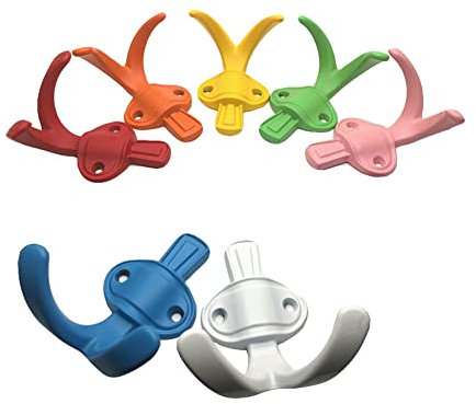 Kleiderhaken, Wandaufhänger, Mehrzweckhaken, bunte Wandhaken, Kleiderhaken für Kinder, dekorative Doppelhaken zum Aufhängen von Handtüchern, Rucksäcken und Schlüsseln, niedlicher Metallhaken, Kinderz