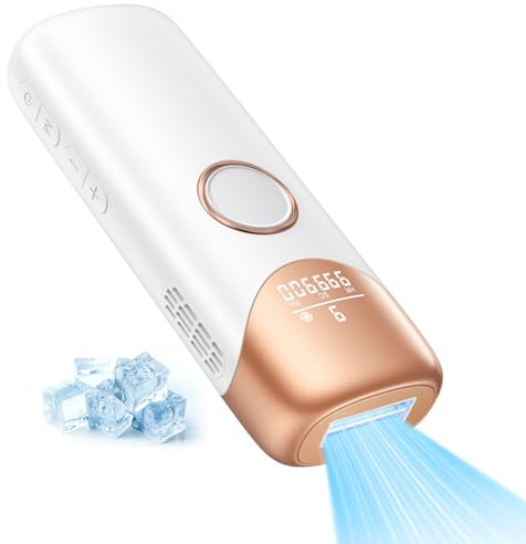 Depilación IPL con función de hielo, 999,900 destellos para la depilación sin dolor, función 3 en 1, perfecta para la depilación en todo el cuerpo
