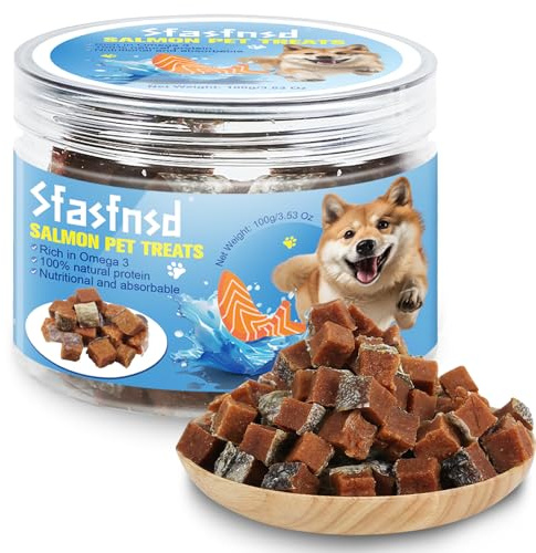 Snack Per Cani, Snack Premio Per l'Addestramento Dei Cani, Pellet Salutari al Salmone Per Canis, Arricchiti Con Omega 3, Nutrienti e di Facile Assorbimento da 3,53 oz