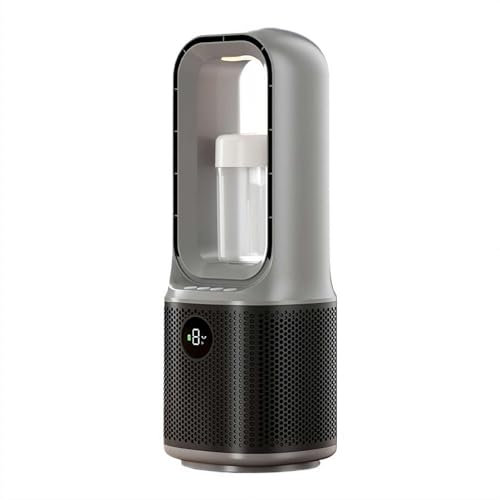 Ventilateur 3 en 1 sans pales avec purificateur d'air, chauffage intérieur, ventilateur et filtre HEPA combiné, interrupteur basculant, ventilateur tour oscillant à 90°, télécommande, tactile