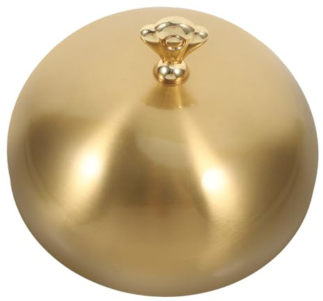 Toyvian Cubierta de Bistec de Acero Inoxidable Gruesa Tapa Cúpula con Mango para Barbacoa y Cocina Dorado Elegante para Carnes y Vegetales al Vapor