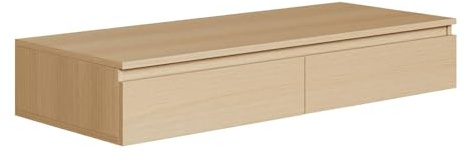 Selsey Postazione Trucco Moderna Effetto Quercia Toeletta Trucco Sospesa 120 cm con 2 Cassetti Elegante e Resistente, Perfetta per Interni Contemporanei e Spazi Compatti