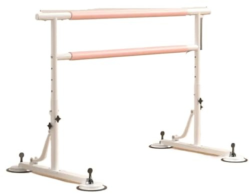 DJSKLDF Barra Ballet Barra de Baile elevación móvil for el hogar, Barra Horizontal con Ventosa presión Pierna for práctica para Danza(Adjustable Double Tier 1.5 metres)