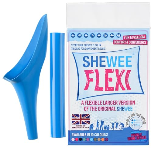 SHEWEE Flexi - Reusable Pee Funnel – A Flexible, Larger Version of The Original Female Urination Device Since 1999! Quickly, Easily and Discreetly, Wee Standing Up. Comes with an Extension Pipe.