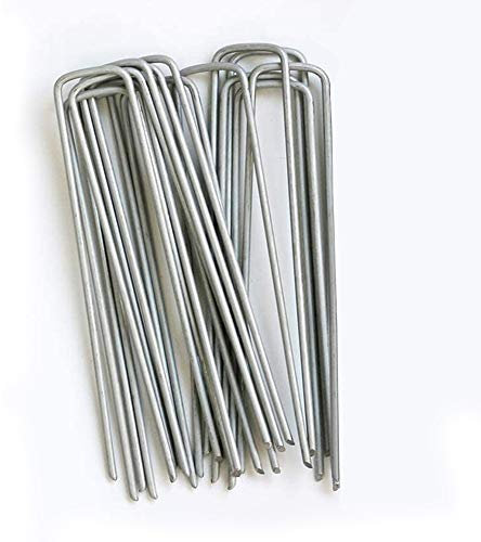 Garden Stakes Ground Anchor Pegs Galvanized Gardening Staples Pins Spikes for Landscape Securing Lawn Farm Weed Barrier Grass Fabric Netting 25 PCS