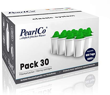 PearlCo - Alkaline classic Pack 30 Filterkartuschen für basisches Wasser - passend zu Brita classic