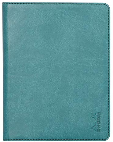 Rhodia 213004C - Mappe für Block oder Notizheft Rhodiarama - N°13, für DIN A6 (10,5x14,8 cm) 13x17 cm, elegant und praktisch, Pfaugrün, 1 Stück