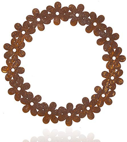 Metall Blütenkranz Edelrost Fensterdeko hängend Dekokranz Frühlingsdeko D=17 cm