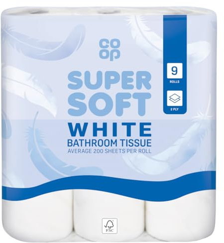 Co-op Soft White Bathroom Tissue, 2 Ply, 9 Rolls
