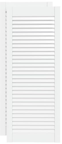 vidaXL 2X Madera Maciza de Pino Puertas Persiana con Celosía Rejilla Armario Tablillas Guardarropa Separador Decoración Blanco 99,3x39,4cm